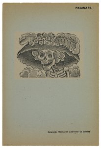 Calavera de la Catrina, c.1910, impresso em 1943 (gravura em foto-relevo com gravura) de José Guadalupe Posada