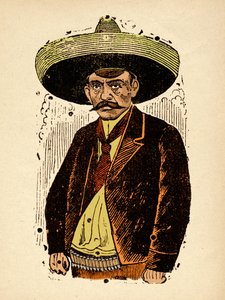 Revolução Mexicana - Emiliano Zapata, c.1910-1912 (xylografy ) de José Guadalupe Posada