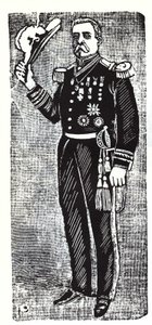 Retrato de Porfirio Diaz (1828-1915), Presidente da República do México. Xilografia de Jose Guadalupe Posada (1852-1913). de José Guadalupe Posada