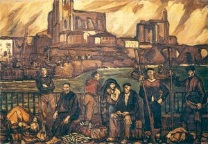 Bascos de pescadores (óleo sobre tela)