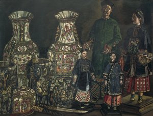 GUTIERREZ SOLANA, José (1886-1945). Chineses e Vasos. 1927. Expressionismo. Óleo sobre tela. Coleção particular de Jose Gutierrez Solana