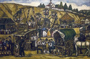 GUTIERREZ SOLANA, José (1886-1945). Festa no prado de San Isidro em Madrid (festa no prado de San Isidoro, Madrid). 1933. Óleo sobre tela. Coleção particular de Jose Gutierrez Solana