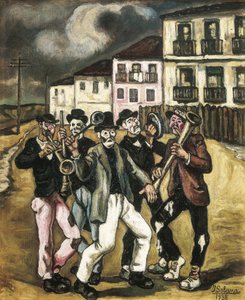 GUTIERREZ SOLANA, José (1886-1945). Mascaras vinateras (máscaras de comerciantes de vinho). 1944-1945. Óleo sobre tela. Coleção particular de Jose Gutierrez Solana