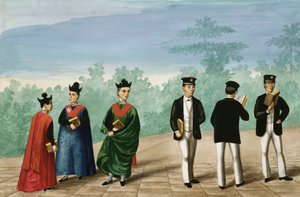 Manila e seus arredores: estudantes de diferentes faculdades de Jose Honorato Lozano