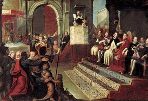São Vicente Ferrer durante o Compromisso de 1412 de Caspe de Jose Ingles