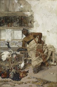 Mercado de Aves, Tânger, c.1881 (óleo sobre madeira)