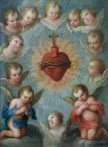 Sagrado Coração de Jesus rodeado de anjos, c.1775 de Jose de or Joseph Paez