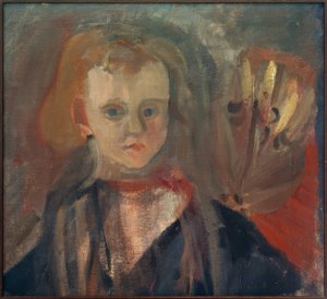 Retrato de Criança com Flor de Josef Alfons Wirth