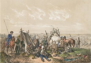 Uma cena da Guerra da Independência na Hungria em 1849, ca. 1849 de Josef Anton Strassgschwandtner