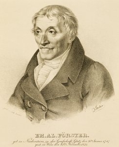 Retrato de Emanuel-Aloys Forster (1748-1823), compositor e professor de contraponto (litografia) de Josef Eduard Teltscher