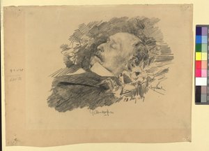 O pintor August Pettenkofen no leito de morte de Josef Engelhart
