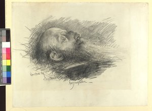 Ludwig Anzengruber no leito de morte de Josef Engelhart