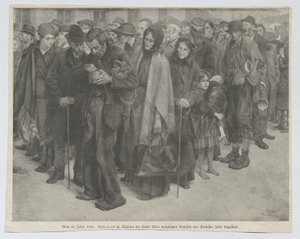 Recorte de jornal, provavelmente da «Leipziger Illustrirten Zeitung»: «Viena no ano de 1918» de Josef Engelhart