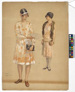 Dois estudos de Maridl, a filha do artista de Josef Engelhart