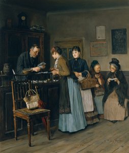 Irmãs da lotaria, c.1888 (óleo sobre painel) de Josef Gisela