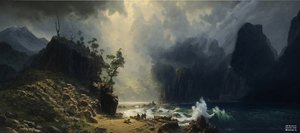 JJM recria Bierstadt-A: Puget Sound na costa do Pacífico