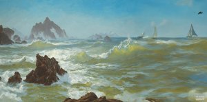 JJM recria Bierstadt-A: Seal Rock California (com barcos à vela)