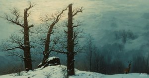 JJM recria Friedrich-C-D: Cairn na neve (Panorama)