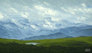 JJM recria Friedrich-C-D: Nuvens à deriva (Panorama alpino)