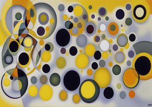 abstract: silver-yellow_circles 4