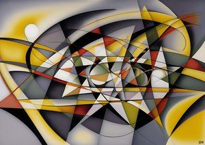 abstract: silver-yellow_curve 5