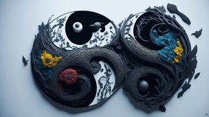 encáustica Conceito Feng Shui de YIN E YANG 04