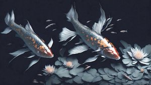 pintura a tinta: Koi-Karpfish_red_02