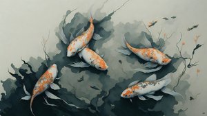 pintura a tinta: Carpa koi_03