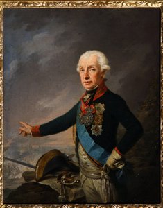 Portrait du marechal generalissime Príncipe Alexandre Souvorov (1729-1800). (Retrato do Marechal Generalissimo Príncipe A. Suvorov). Peinture de Josef Kreuzinger (1757-1829), huile sur toile de Josef Kreuzinger