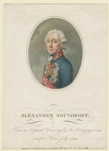 Retrato do Marechal de Campo Generalíssimo Príncipe Alexander Suvorov 1729–1800, 1799 de Josef Kreuzinger
