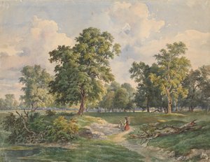 Grande paisagem de parque, Laxenburg de Josef Kriehuber