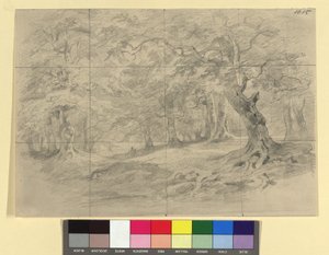 Paisagem florestal com figuras de composição de Josef Kriehuber