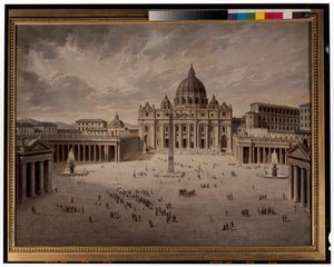 Praça de São Pedro e vista do Fórum em Roma de Josef Langl