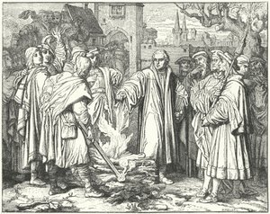 Martinho Lutero queimando a bula papal em Wittenberg, 1520