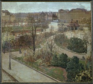 Parque de São João no início da primavera ... (pintura sobre tela) de Josef Stoitzner