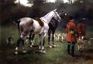 A caça (óleo sobre tela) de Josep Cusachs y Cusachs
