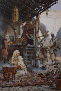 Músicos Núbios (aguarela) de Josep Tapiro Baro