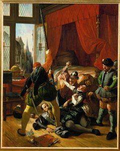 Uma cena da noite de São Bartolomeu (pintura sobre tela) de Joseph Nicolas Robert Fleury