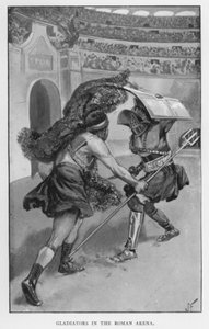 Gladiadores na Arena Romana (litho) de Joseph (after) Finnemore