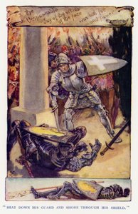 Ilustração para Sir Knight of the Splendid Way (cor litho) de Joseph (after) Finnemore