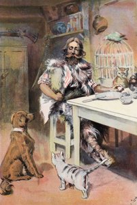 Robinson Crusoe: Eu sou como um rei (lito colorido) de Joseph (after) Finnemore
