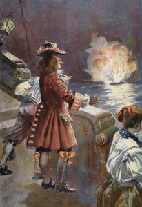 Robinson Crusoe: O navio explodiu no ar (cor litho) de Joseph (after) Finnemore