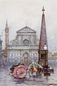 A Igreja de S. Maria Novella, Florença (cor litho) de Joseph (after) Finnemore