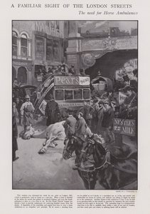 A necessidade de ambulâncias a cavalo nas ruas de Londres (litho) de Joseph (after) Finnemore