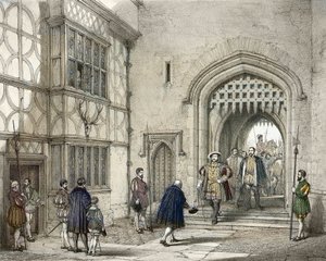 Henrique VIII (1491-1547) no Castelo de Hever em Kent, depois de Joseph Nash (1809-1878) de Joseph (after) Nash