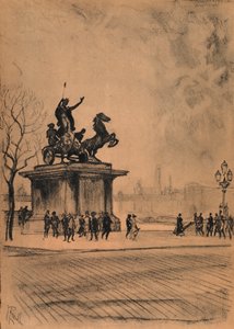 Boadicea, Westminster Bridge (litho) de Joseph (after) Pennell