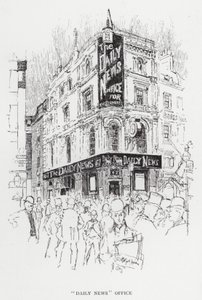 Escritório "Daily News" (litho) de Joseph (after) Pennell