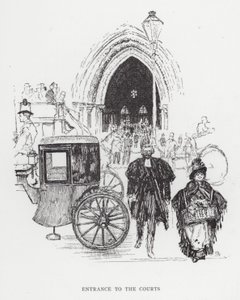 Entrada para os Tribunais (litho) de Joseph (after) Pennell
