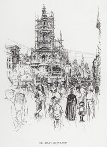 St Mary-le-Strand (litho) de Joseph (after) Pennell
