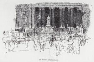 O pátio da igreja de São Paulo (litho) de Joseph (after) Pennell